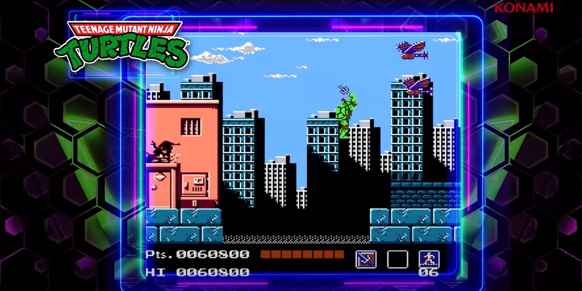 TMNT (NES) footage via announcement trailer with gameplay centered