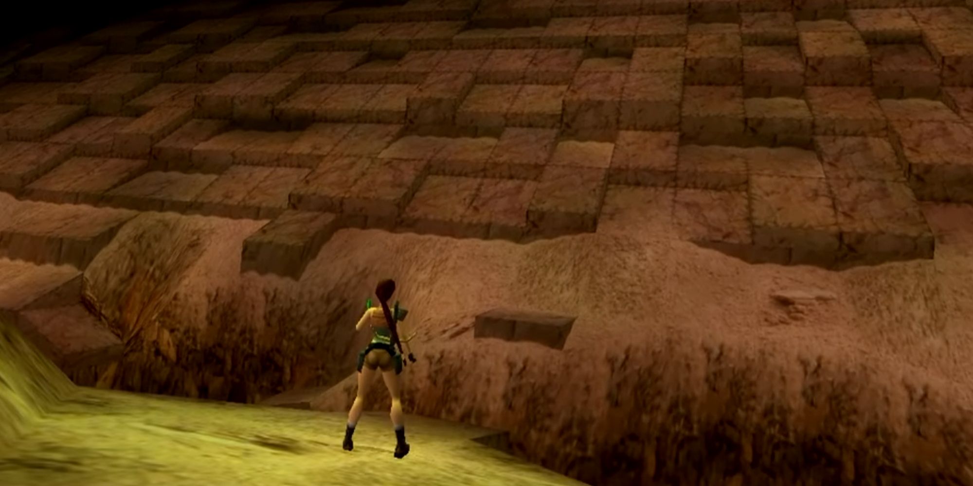 Tomb Raider Lara climbing The Great Pyramid.