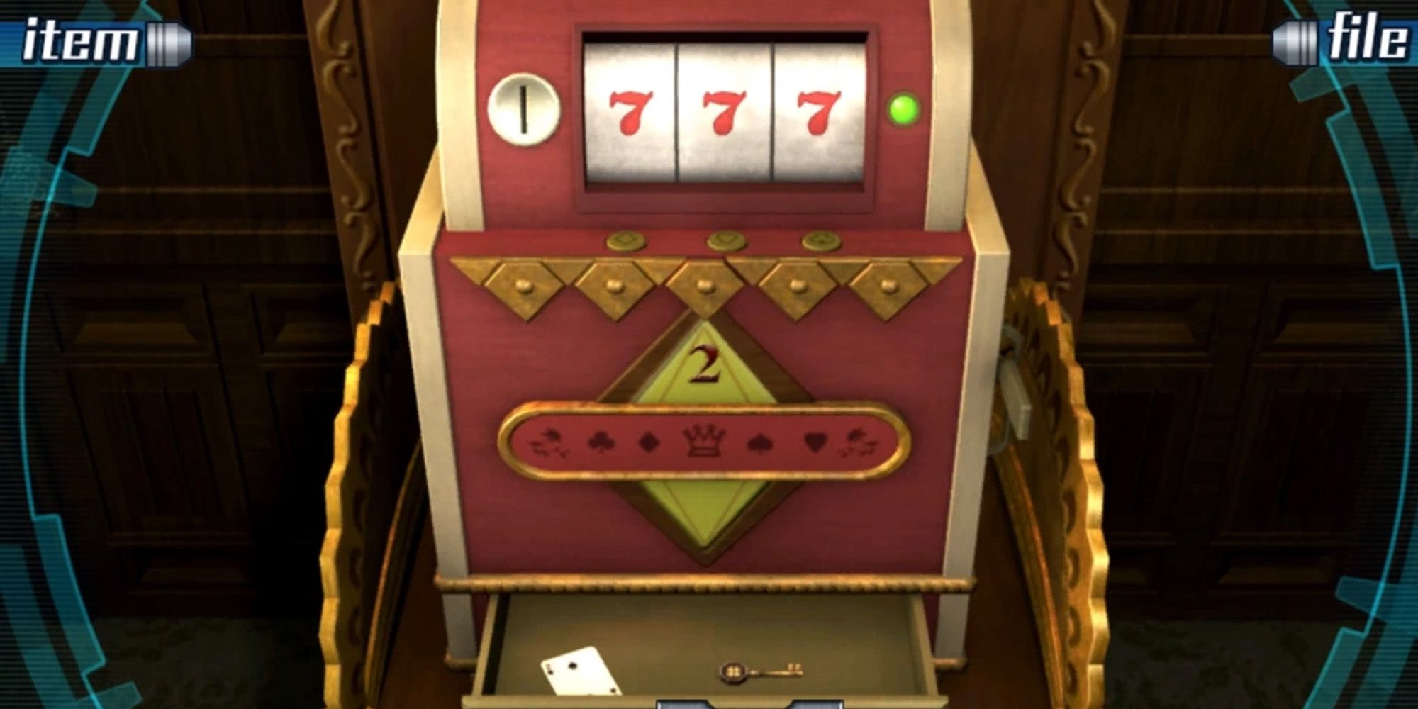The Slot Machine Puzzle Found In The Casino Room. The Venus Key And Card 2 Can Be Obtained Upon Solving It
