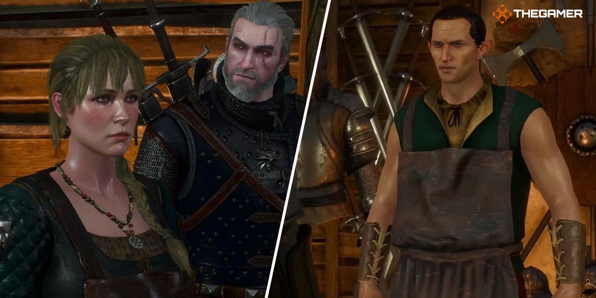 The Witcher 3 collage of Geralt and other characters