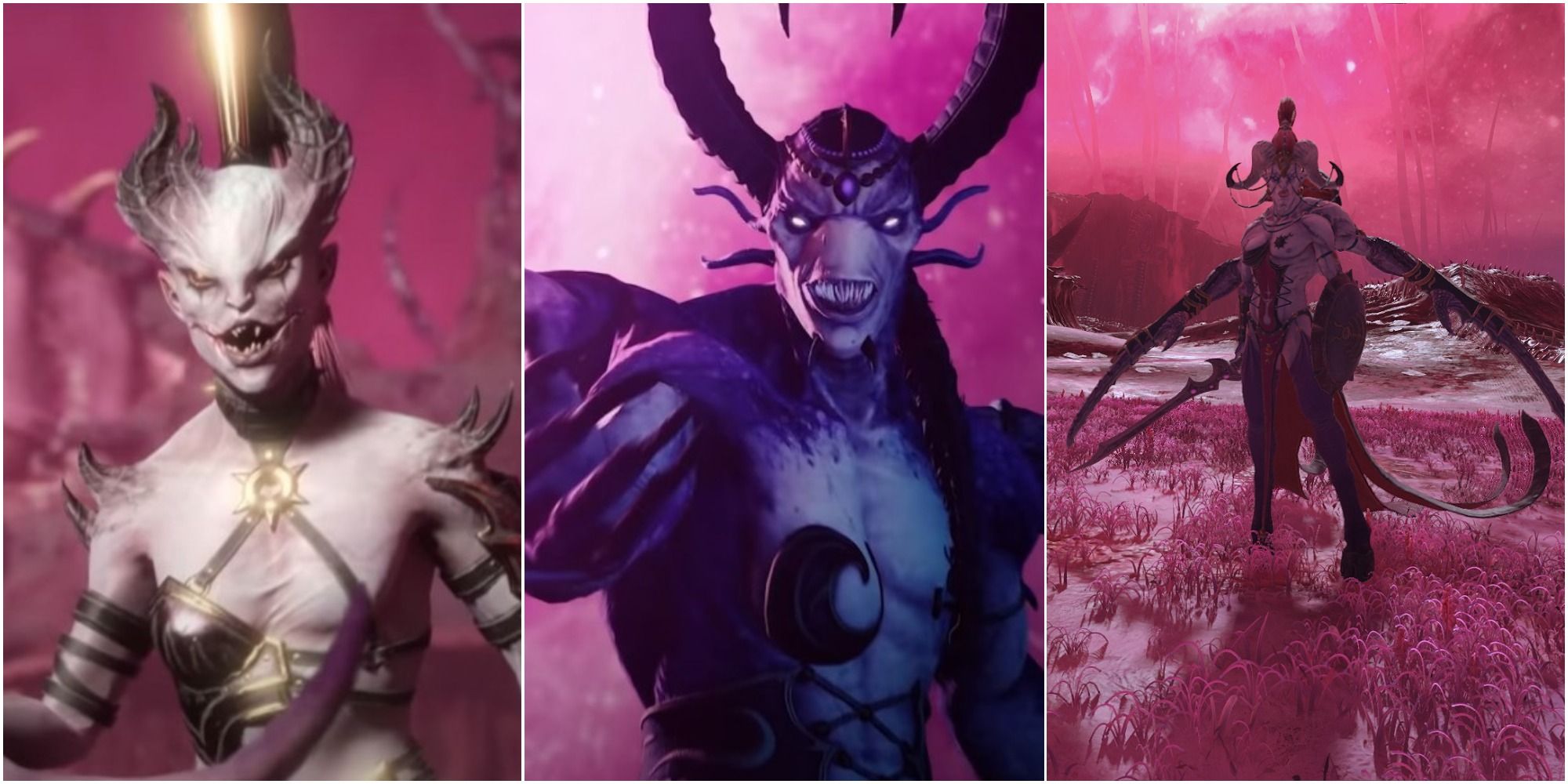 Total War Warhammer 3 Slaanesh Featured showing Exalted Daemonettes, Slaanesh