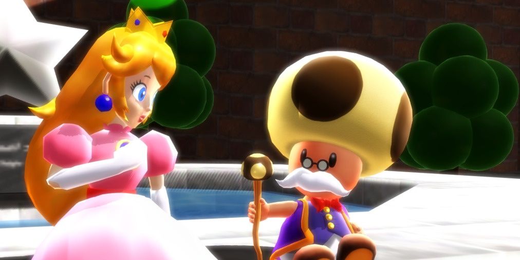 Princess Peach sitting next to Toadsworth Super Mario Sunshine