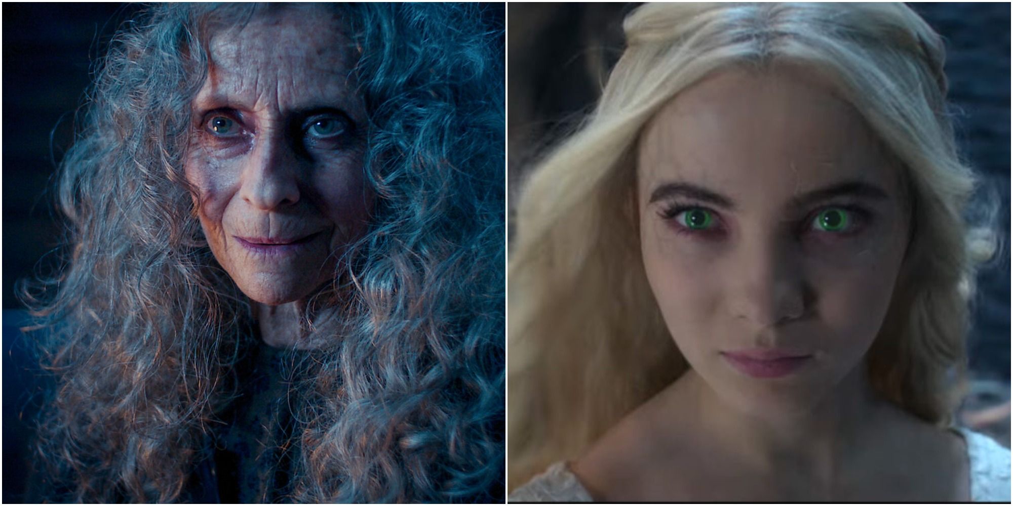 The Deathless Mother And A Possessed Ciri Split Image from Netflix's The Witcher series