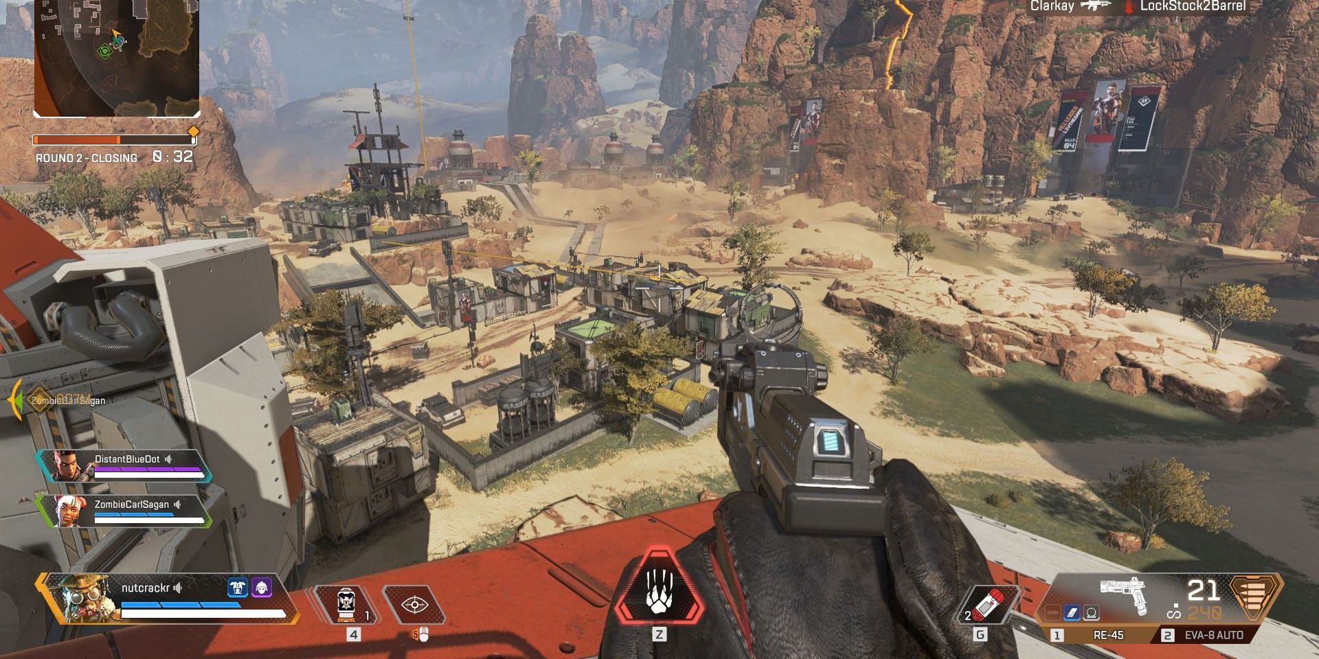 A screenshot showing gameplay in Apex Legends