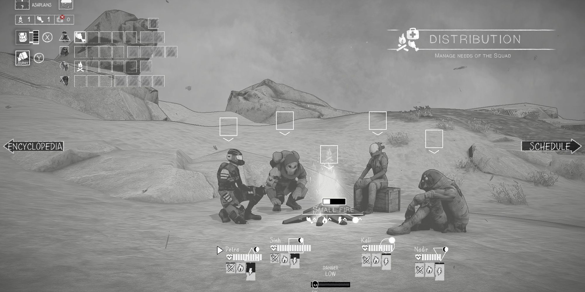 survivors camping in plains