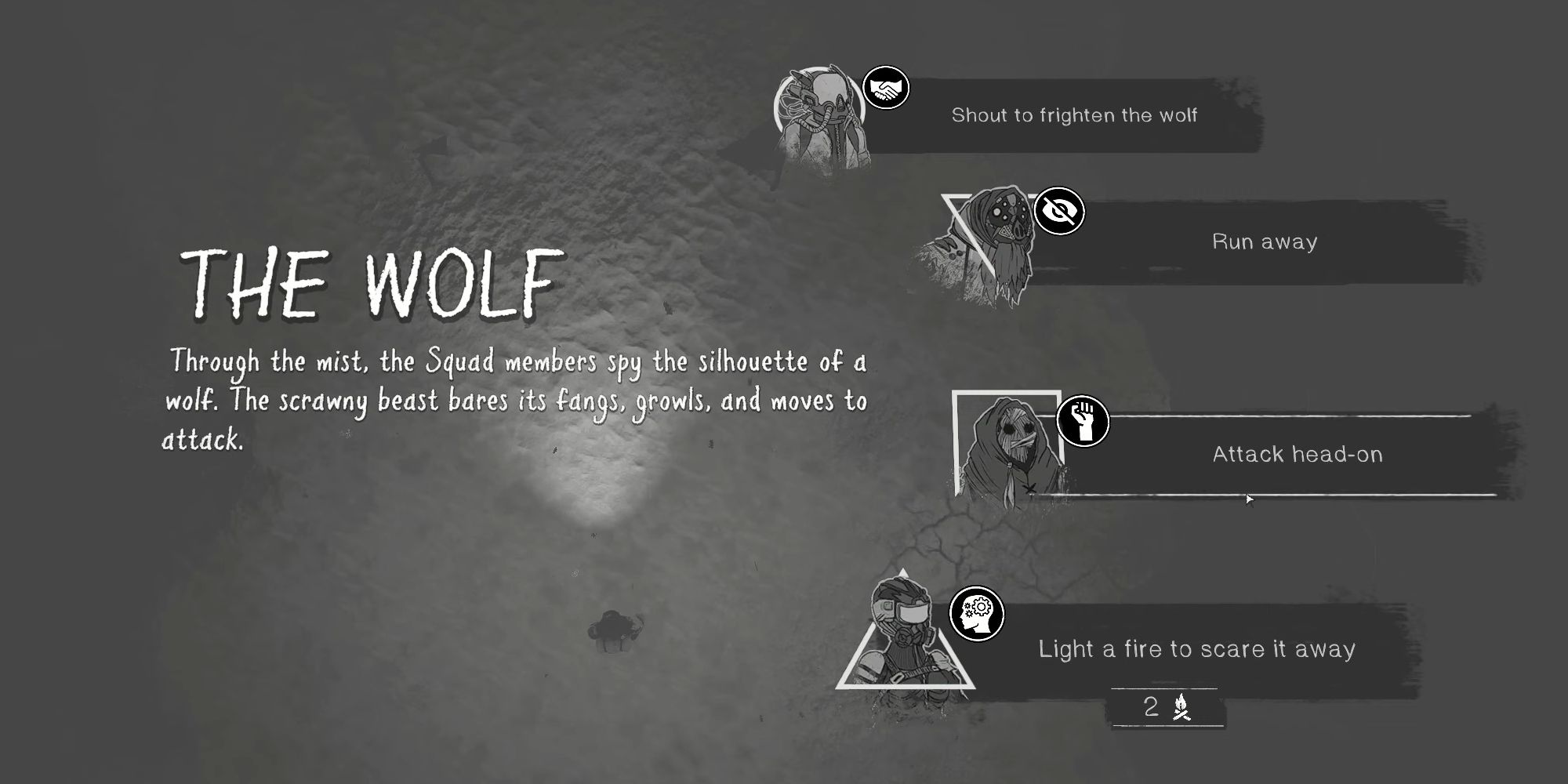 four decision options for wolf event