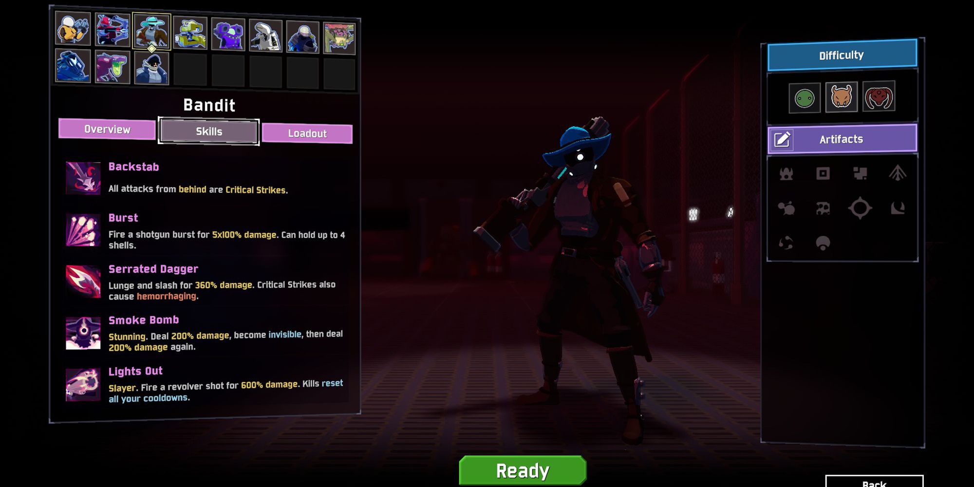 bandit abilities character select screen