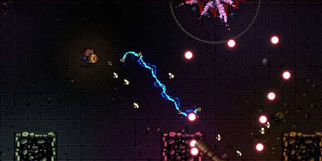 The Soldier launching bees in Enter the Gungeon