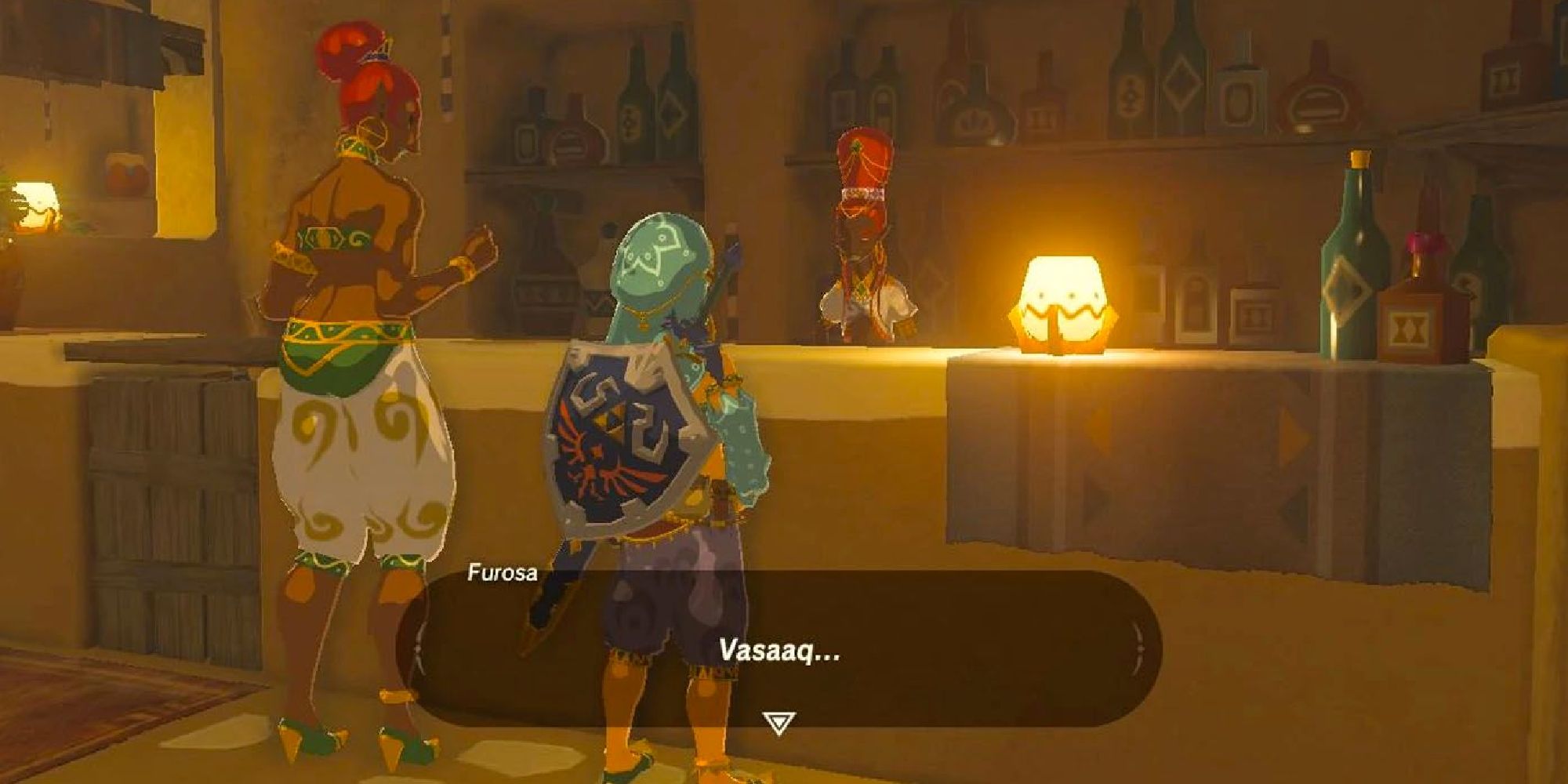 link speaking with furosa inside The Noble Canteen