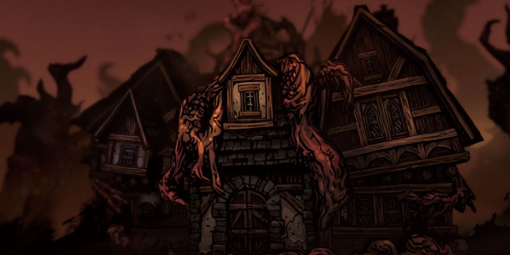 the exterior of the Harvest House in Darkest Dungeon 2