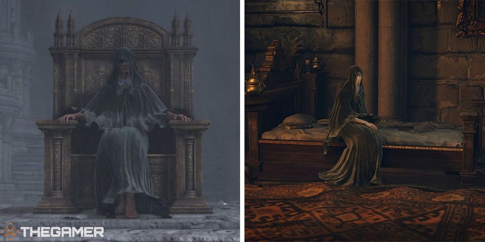 duskborn ending on elden throne and fia in roundtable hold split image