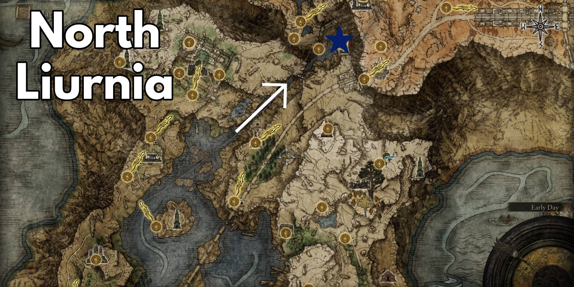 Every Liurnia dungeon location Map and their rewards in Elden Ring