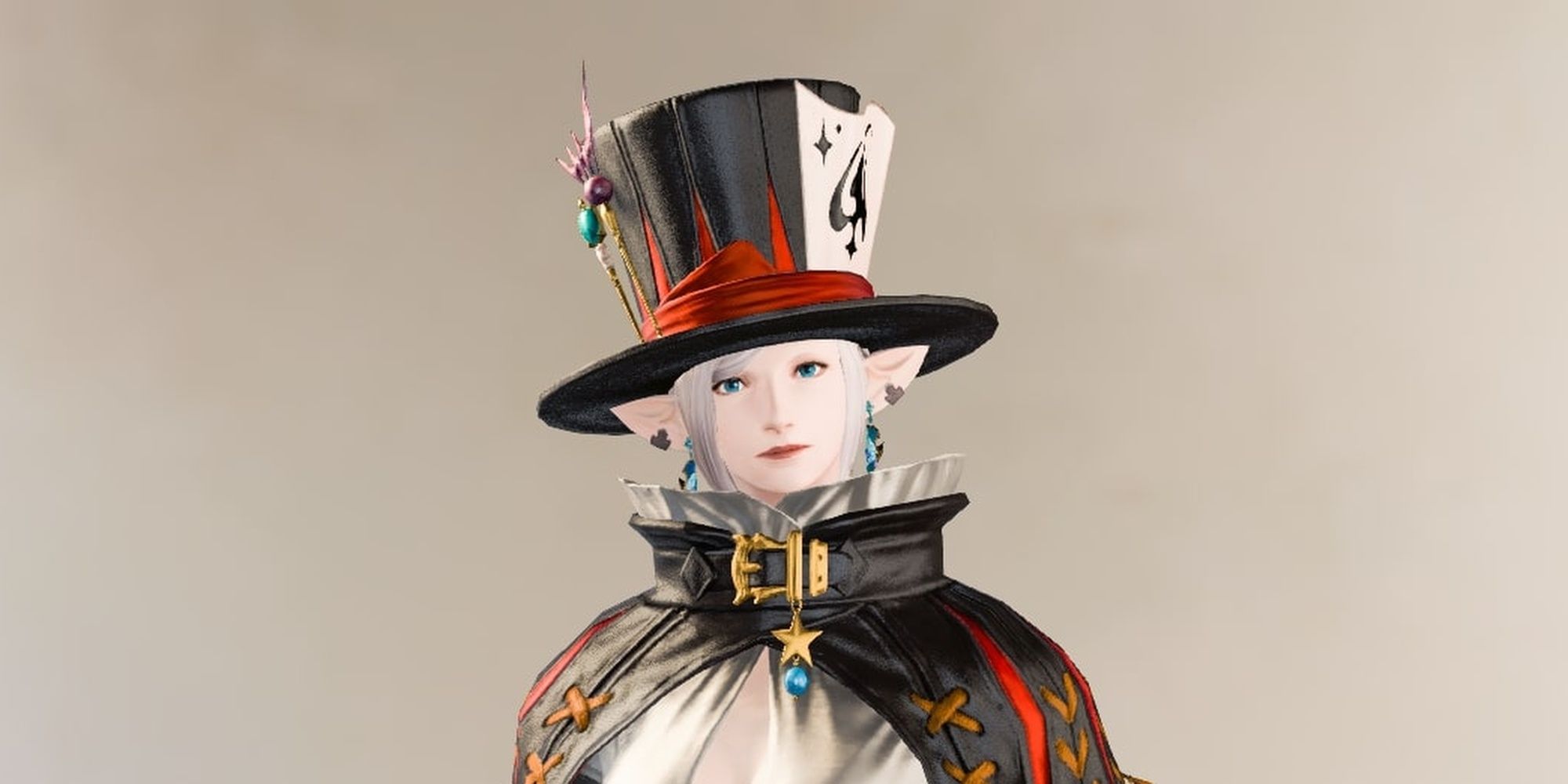 Final Fantasy 14 Evenstar Hat On Elezen Against White Background