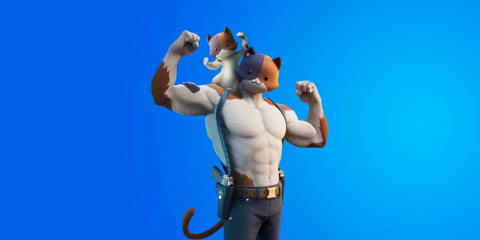 Fortnite's Meowscles posing for the Parental Controls screen