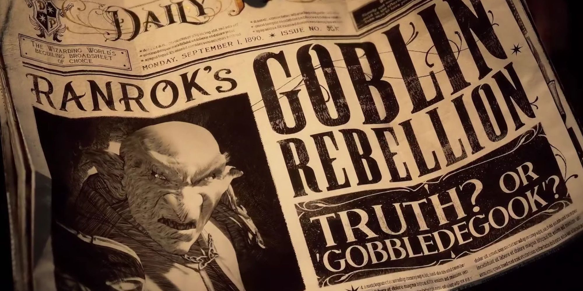 hogwarts legacy ranrar goblin newspaper