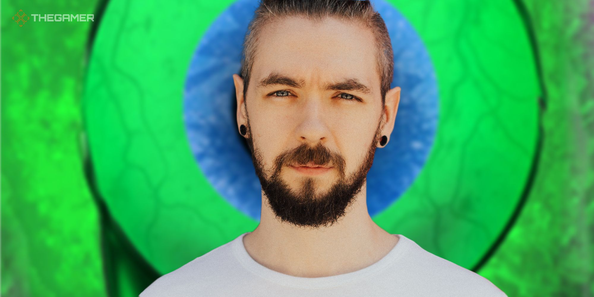youtuber jacksepticeye in front of a septic looking eye
