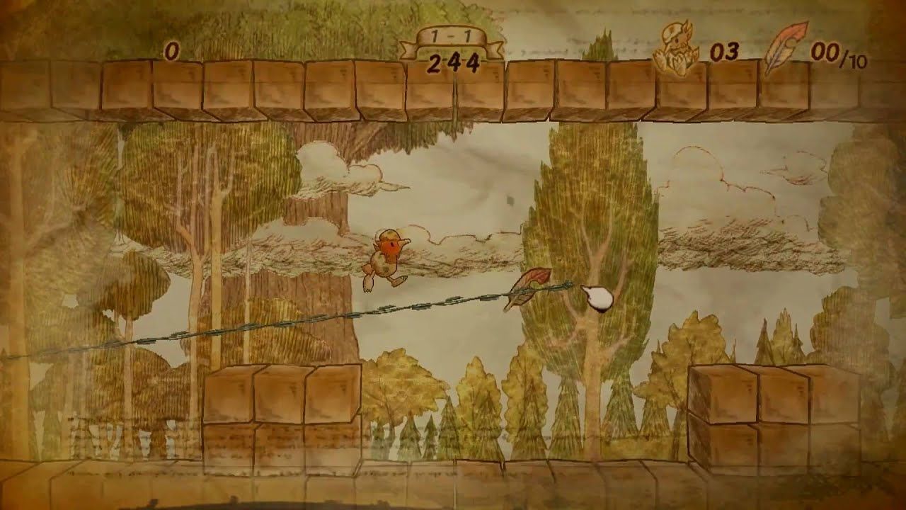 Ivy the Kiwi? gameplay screenshot of player running along a line
