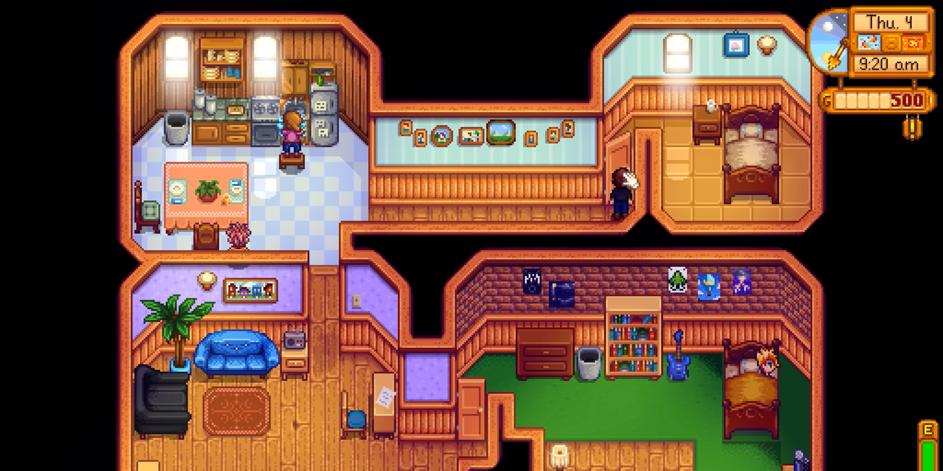 A player visits Jodi's house in Stardew Valley