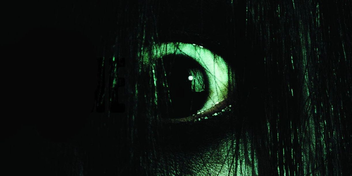 The iconic open eye shot from horror classic Ju-On: The Grudge