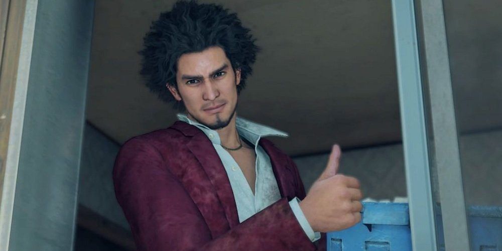 Ichiban giving a thumbs up in Yakuza: Like a Dragon