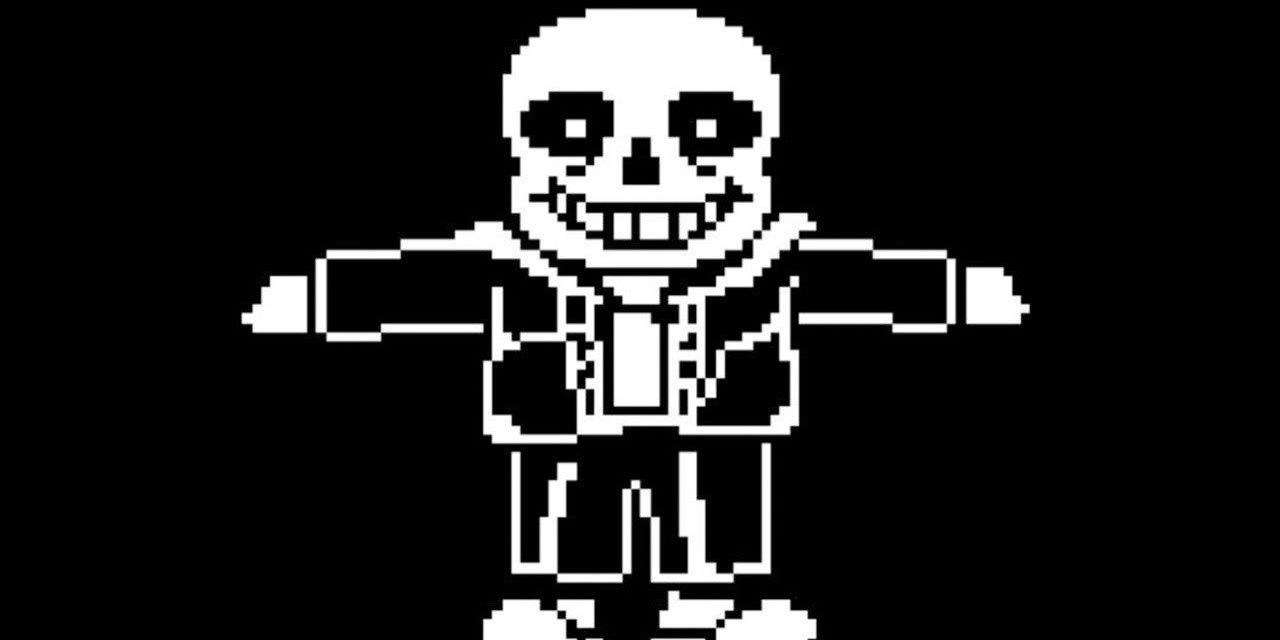 Skeleton character Sans from Undertale T-posing