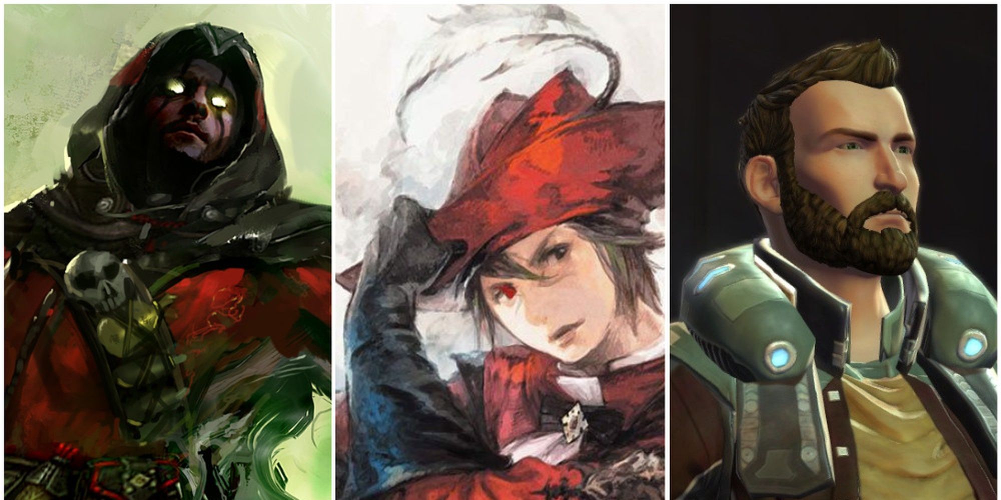 3 Headshots Of A Guild Wars 2 Necromancer A Final Fantasy 14 Red Mage And Star Wars Smuggler 