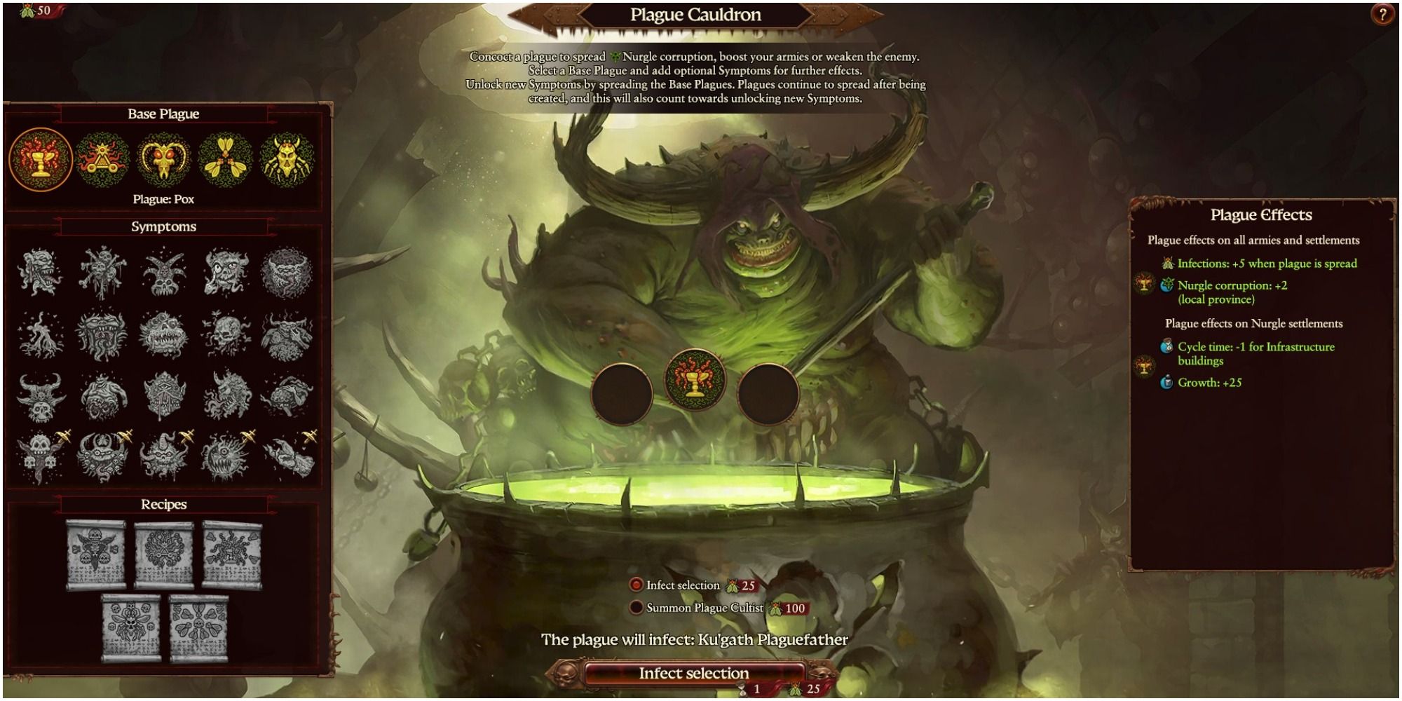 Plague Cauldron Panel Nurgle Campaign In Total War Warhammer 3