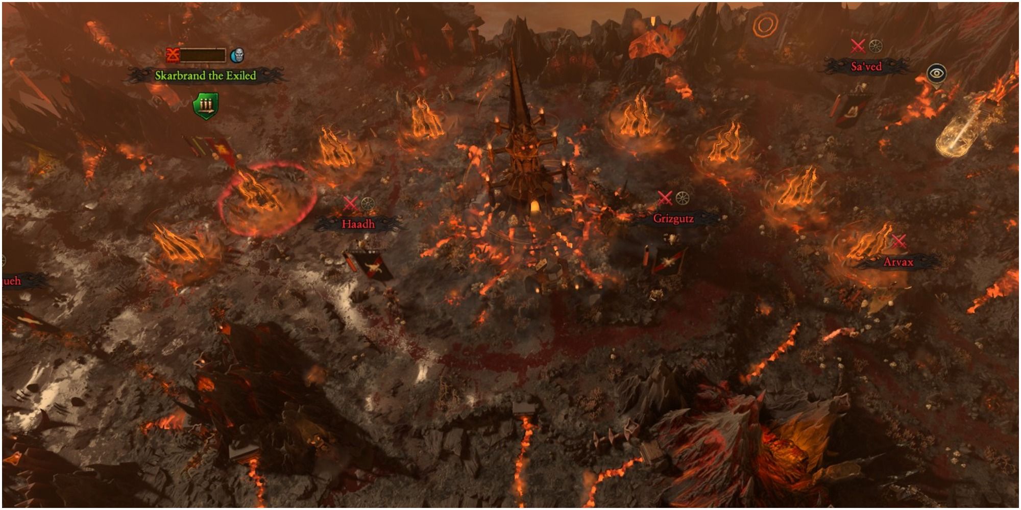 Карта Царства Кхорна в Total War Warhammer 3