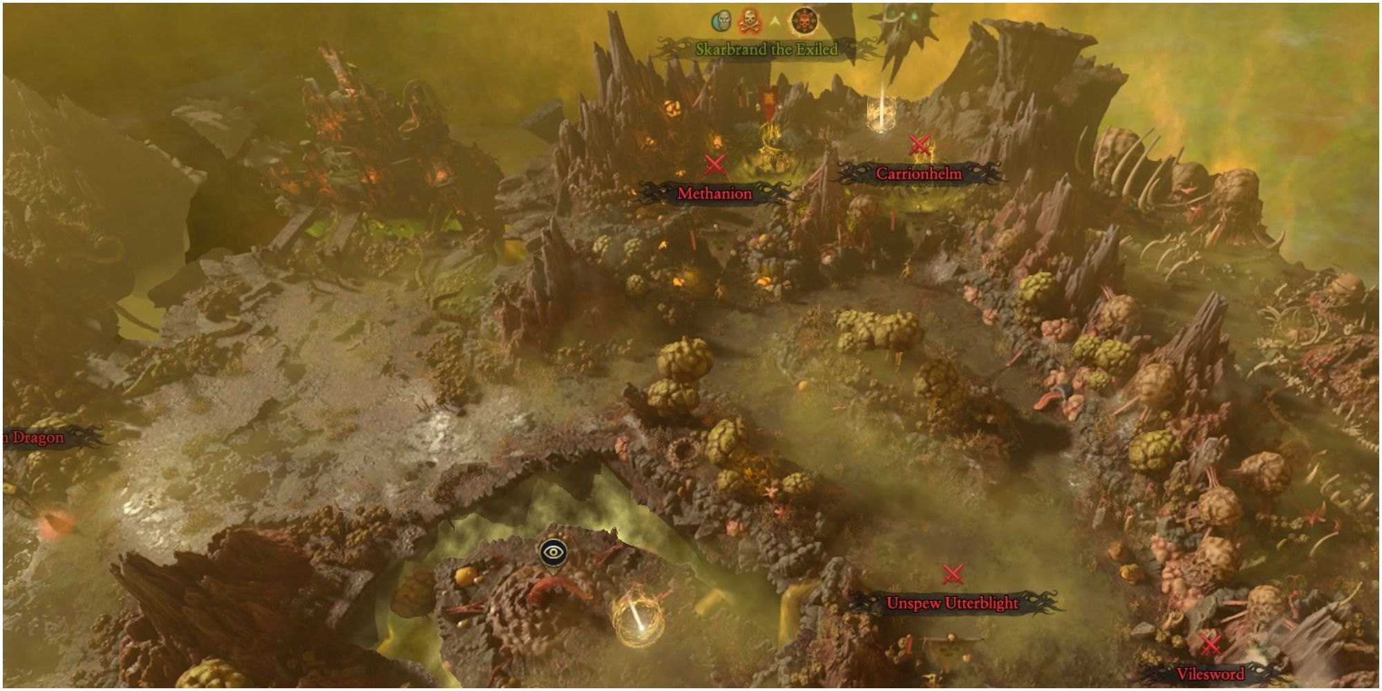 Карта Царства Нургла в Total War Warhammer 3