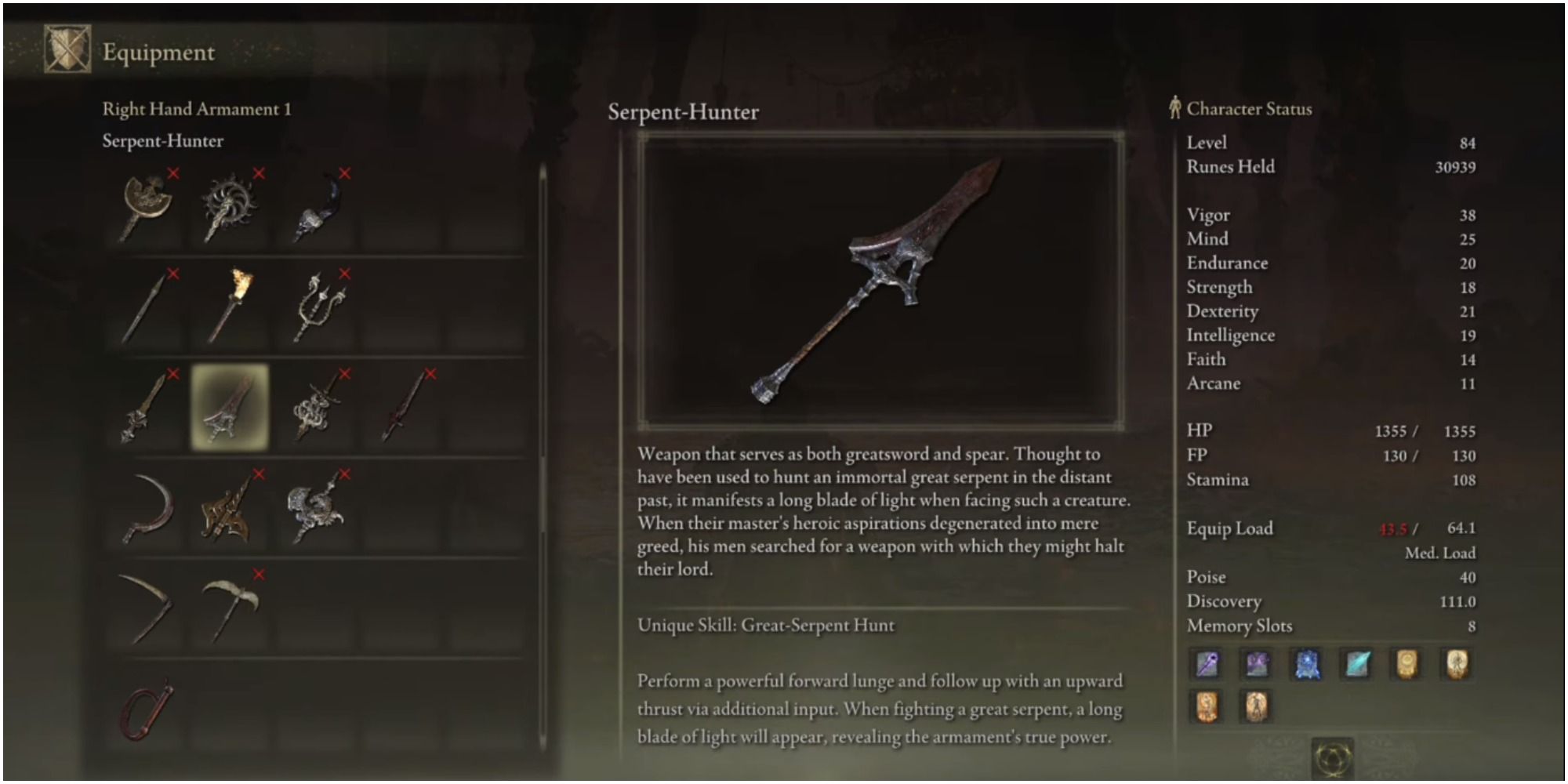 Serpent-Hunter weapon in Elden Ring