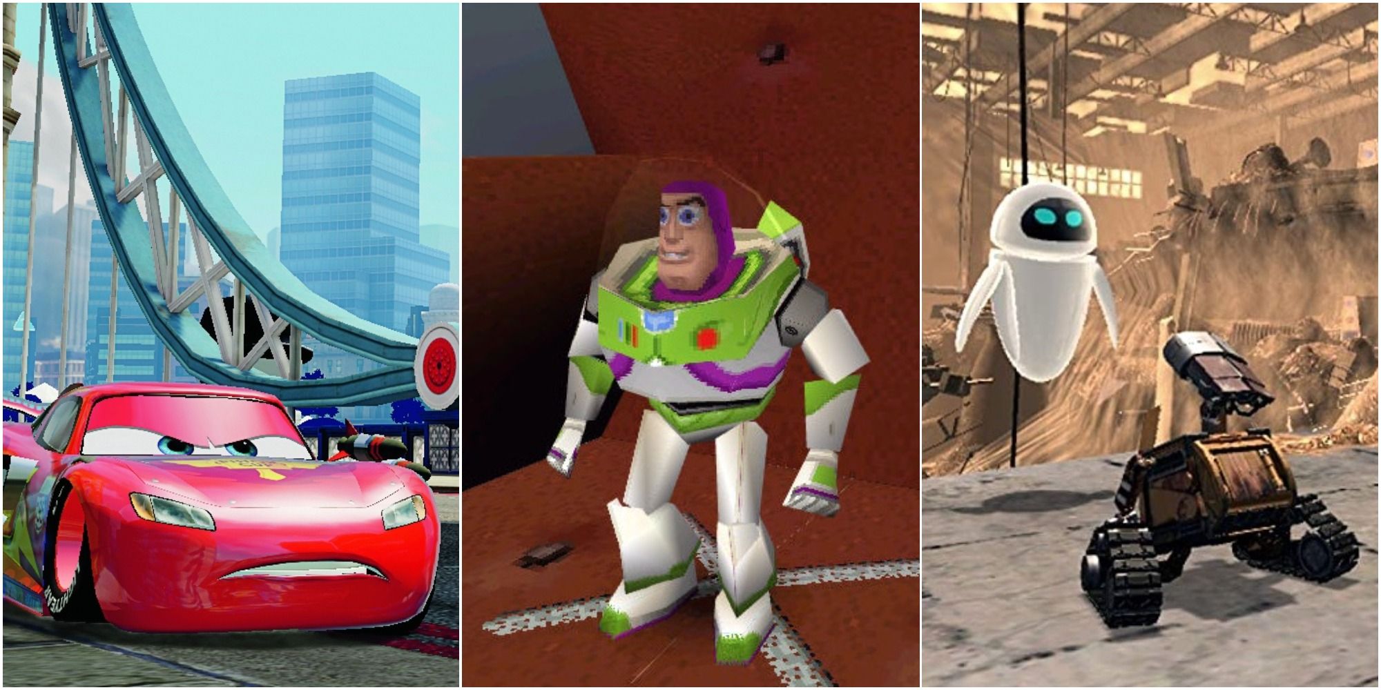 Lightning McQueen, Buzz Lightyear and WALL-E split feature image
