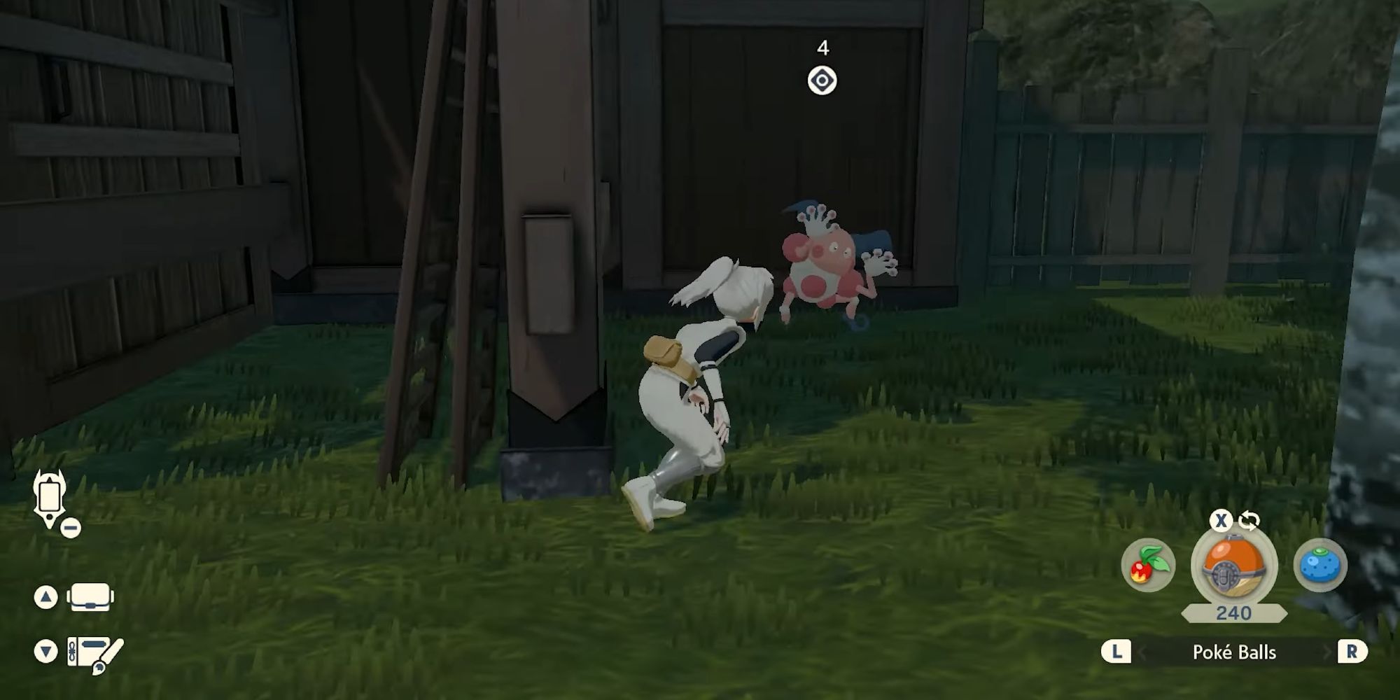 player crouching and appraoching mr. mime near main gate