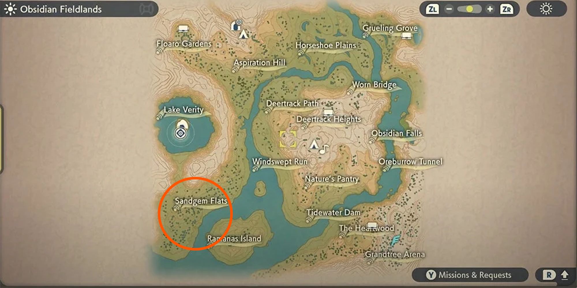 sandgem flats location on map circled