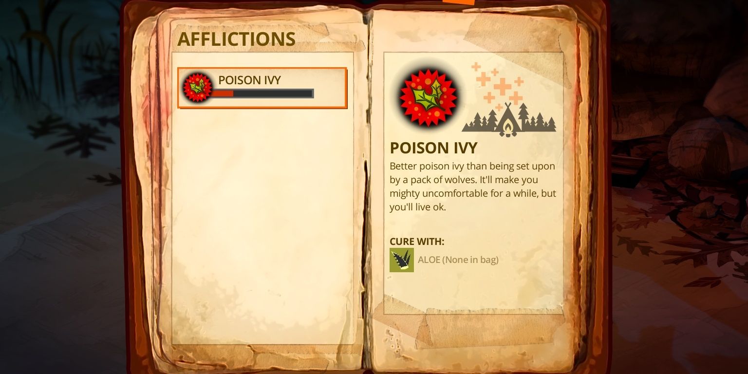 posion ivy affliction in notebook in the flame in the flood