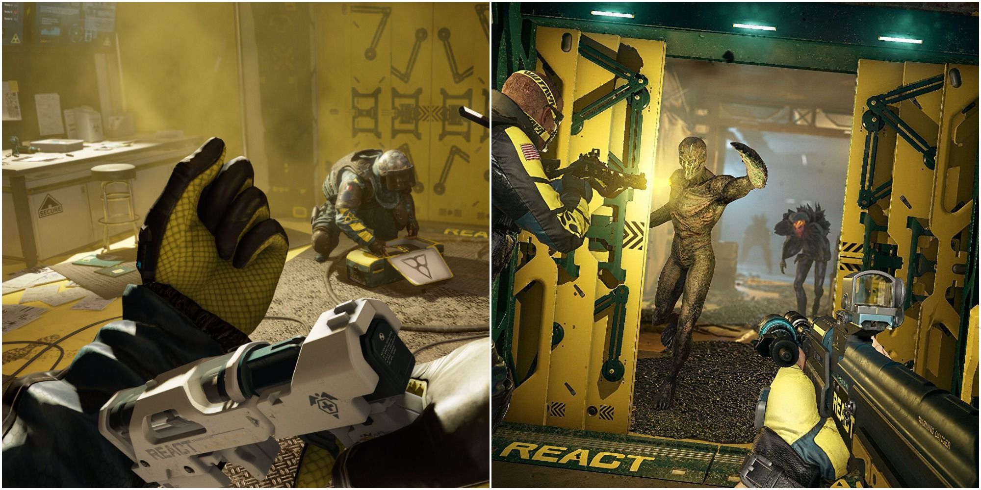 A collage showing gameplay from Rainbow Six Extraction