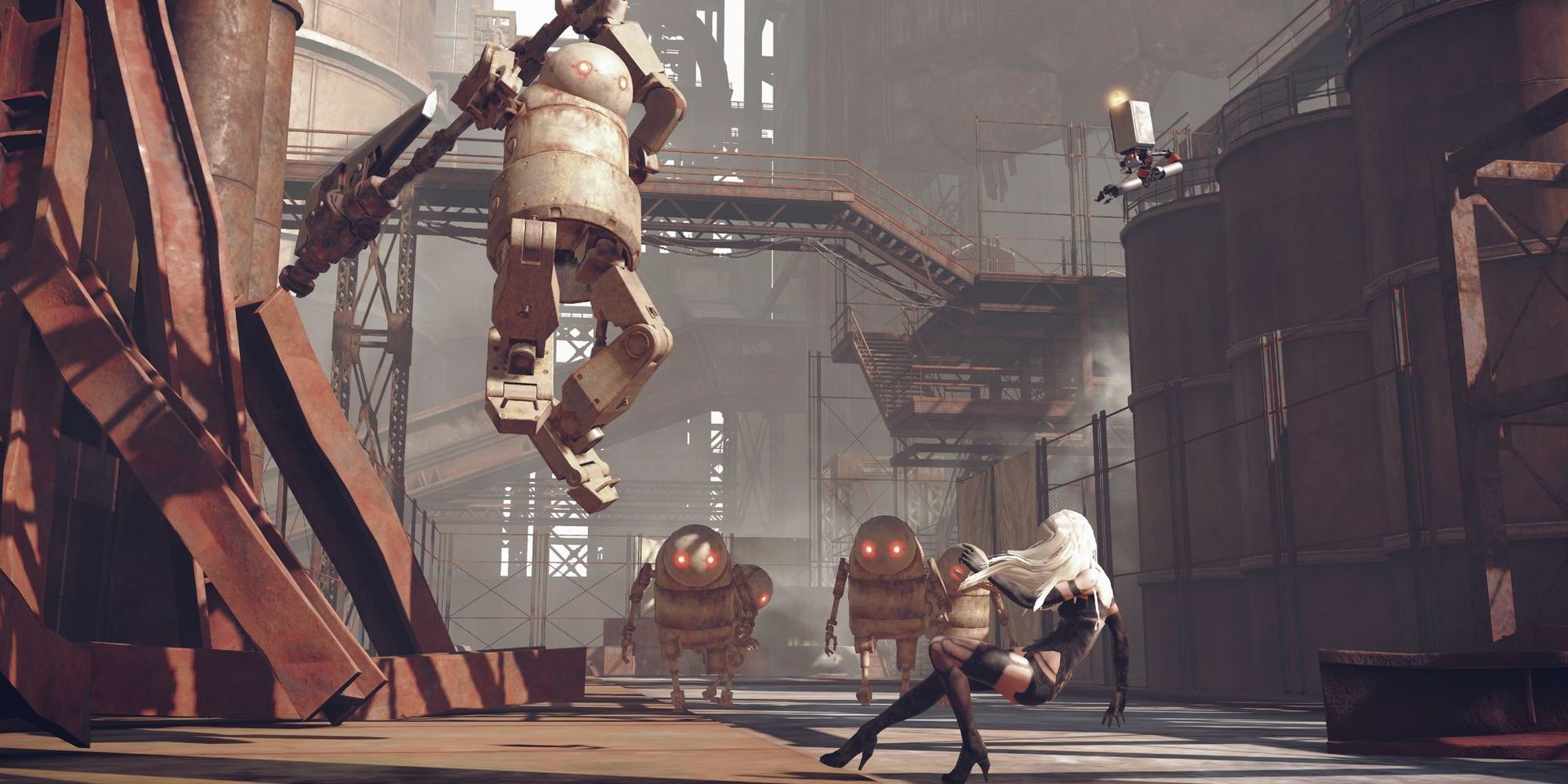 Nier: Automata A2 Versus Machine Warriors On Earth