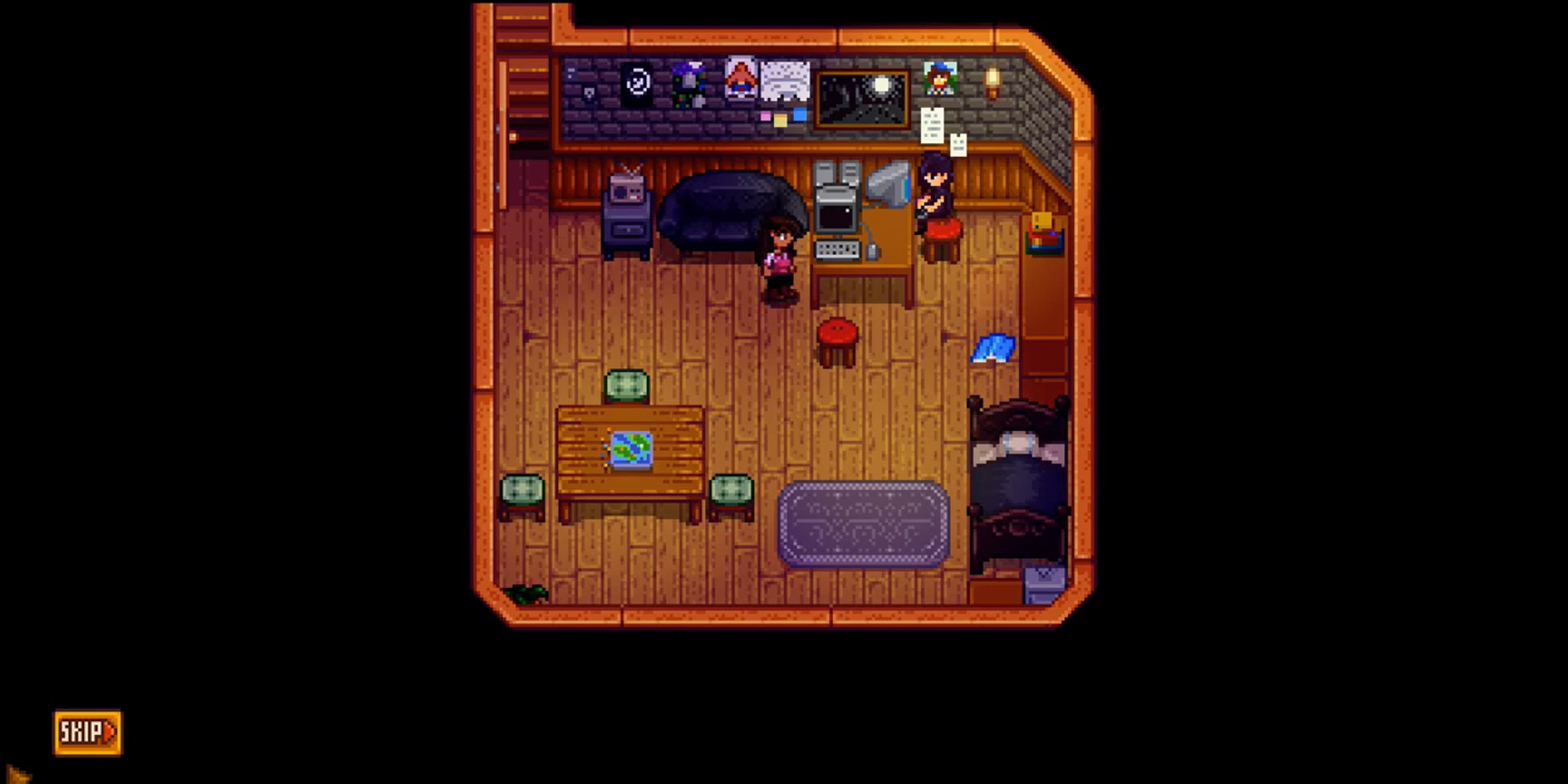 A player visits Sebastian in his basement bedroom