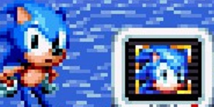 Sonic standing next to an Item Box monitor in Sonic Mania