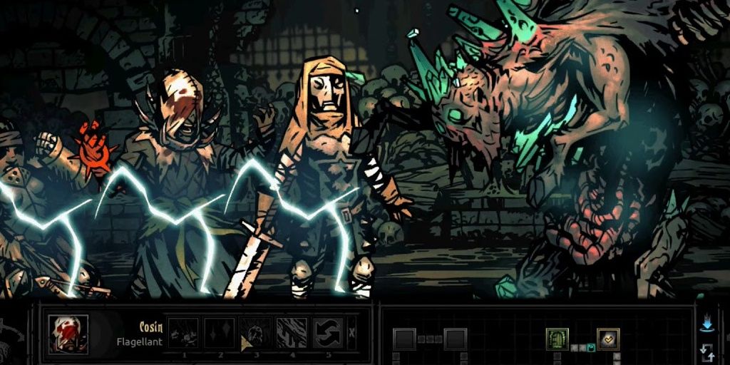 The Thing from the Stars attacking in Darkest Dungeon