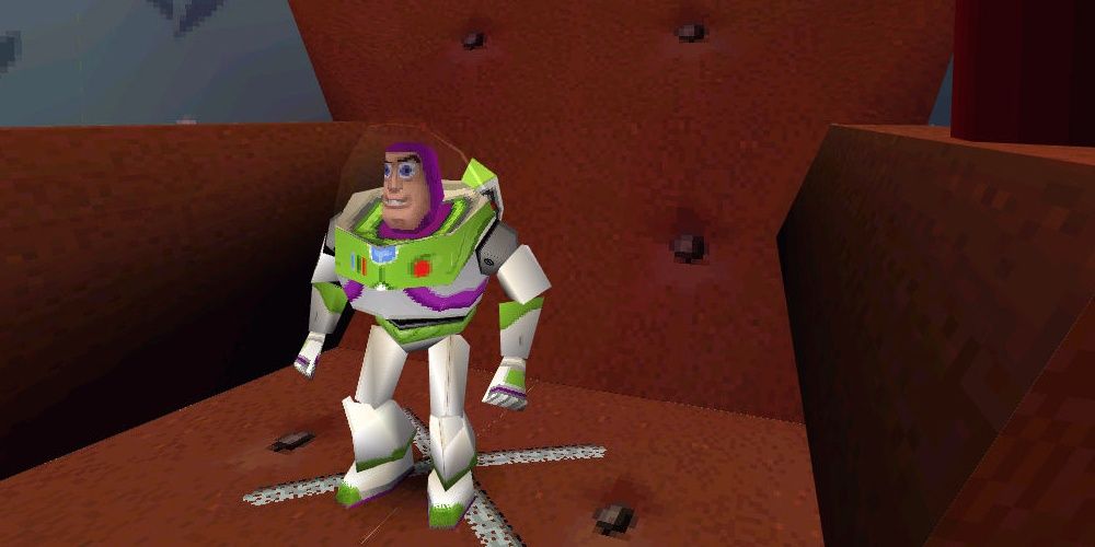Buzz stands on a chair in Toy Story 2 for the PC