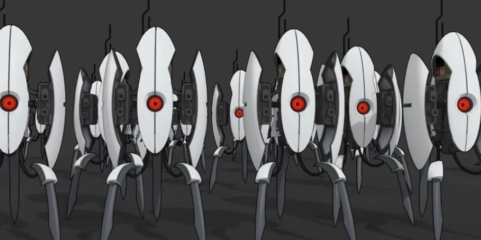 Many live turrets in Portal 2