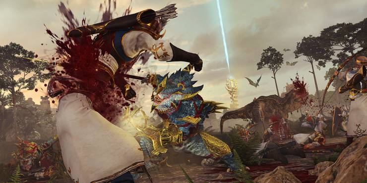 Total War: Warhammer 2 Lizardmen Brutally Tearing Apart High Elves 