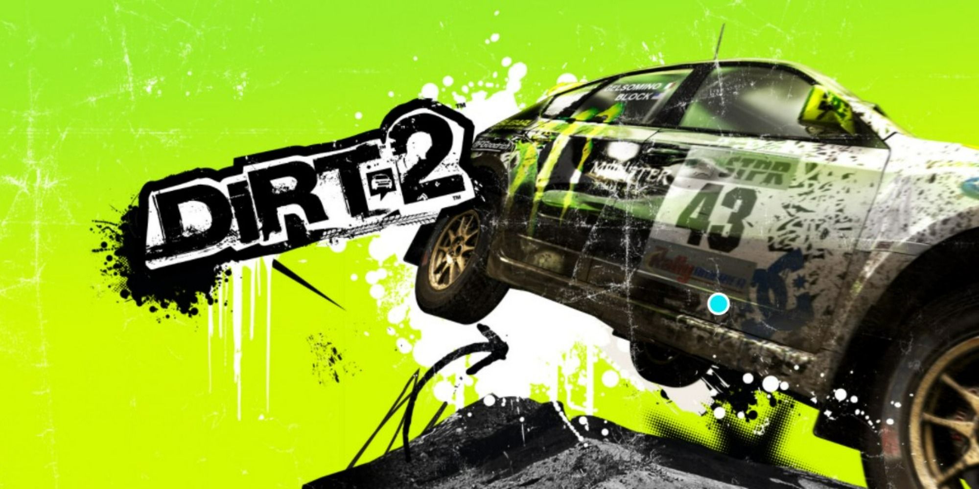 yellow green dirt 2 promo art with rally car