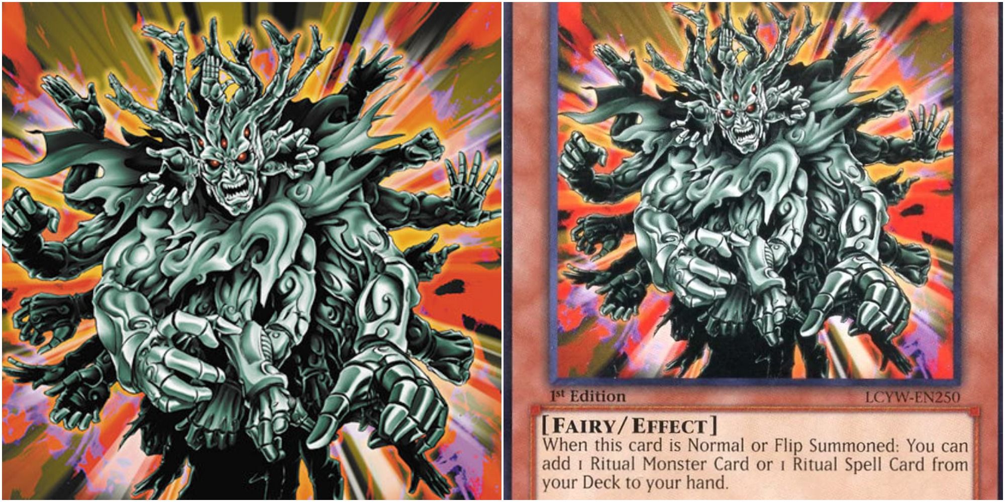 yugioh  Manju Of The Ten Thousand Hands card art and text