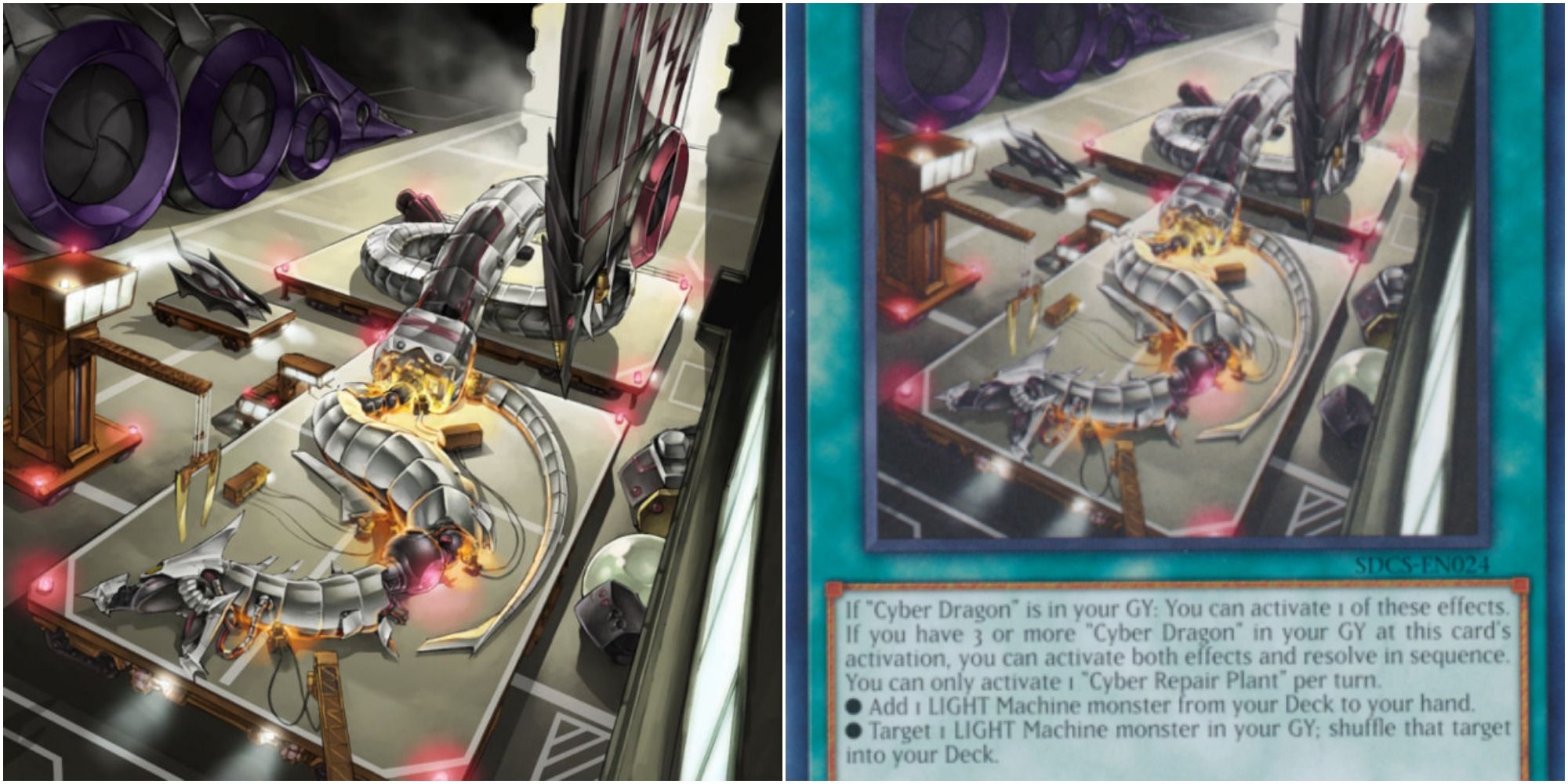 yugioh cyber repair plant card art and text