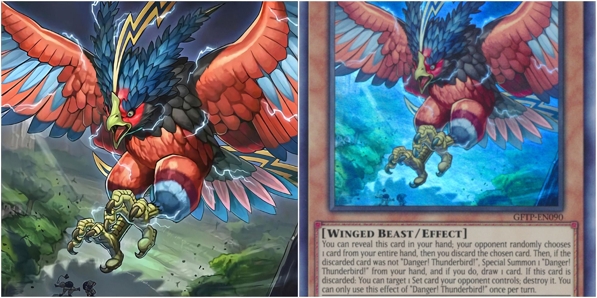 yugioh danger thunderbird card art and text