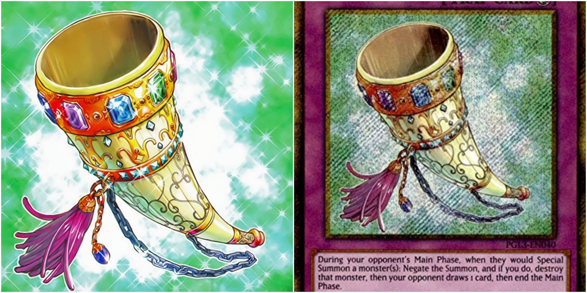 yugioh grand horn of heaven card art and text