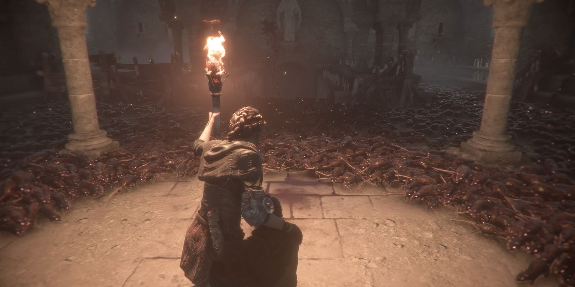 Rats flee from the light in A Plague Tale: Innocence