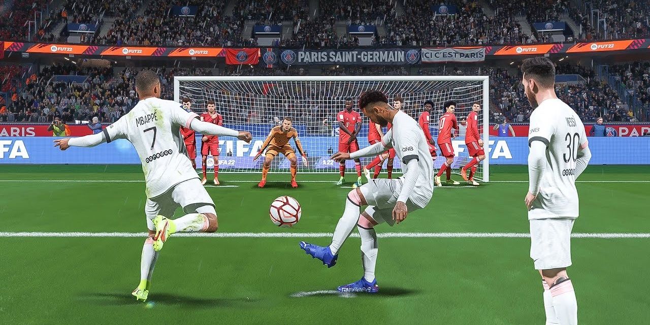 A free kick in FIFA 22