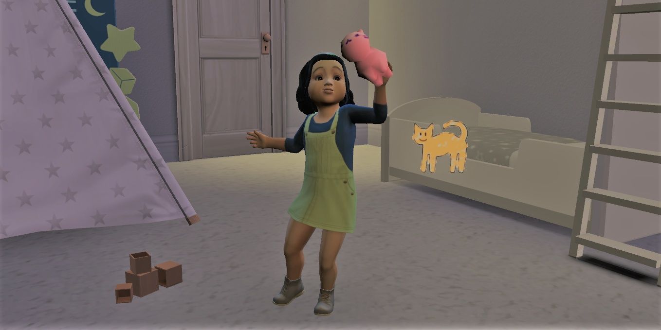 A toddler playing in The Sims 4